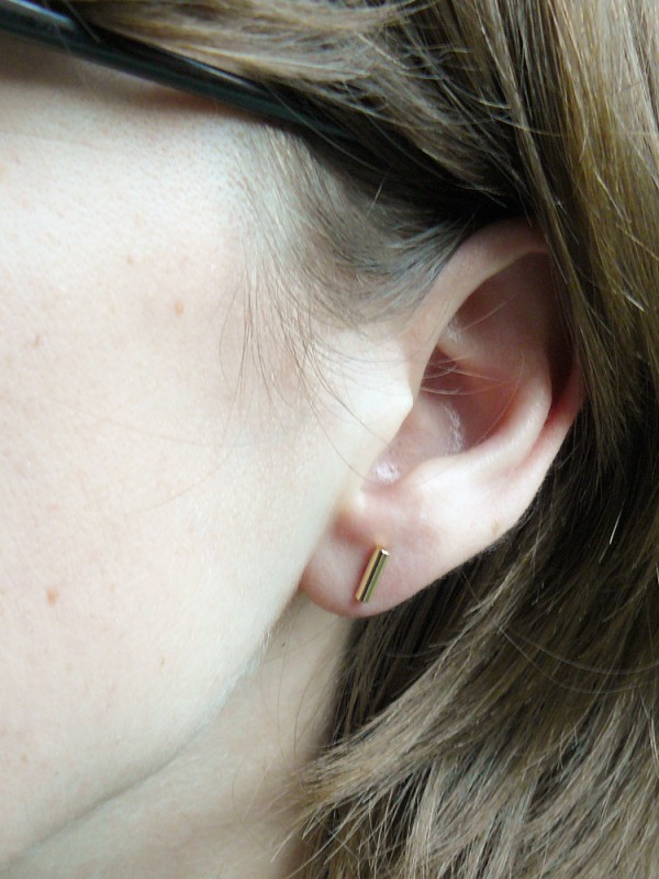 Modern Earrings Thin Line Earrings Geometric Earrings Silver Bar Earrings Staple Stud Earrings Minimalist Earrings Gold Bar Earrings