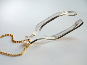 Clear Acrylic Laser Cut Wishbone Necklace