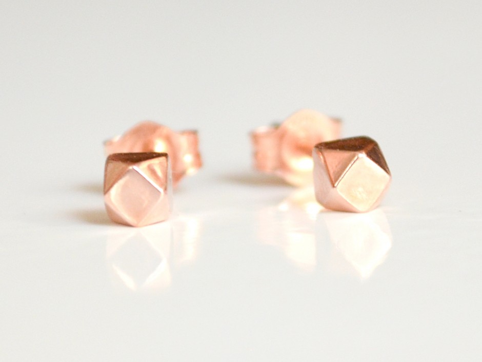 tiny rose gold earrings