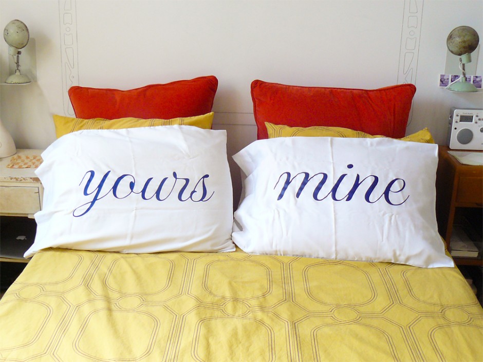 SALE Yours Mine Pillowcases Hook Matter handmade modern jewelry from brooklyn ny