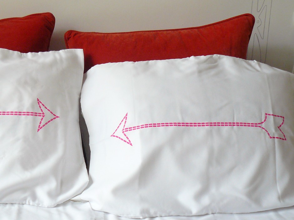 Neon Pink Bow & Arrow Pillowcase