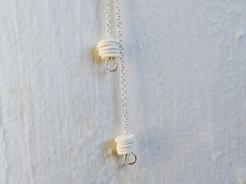 10 Porcelain Circles Lariat Necklace 3