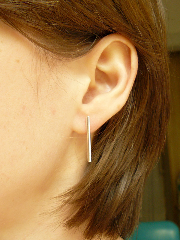 Contemporary and Smart Hand-Crafted Flat Rectangle Bar Stud Earrings - –  Virginia Wynne Designs
