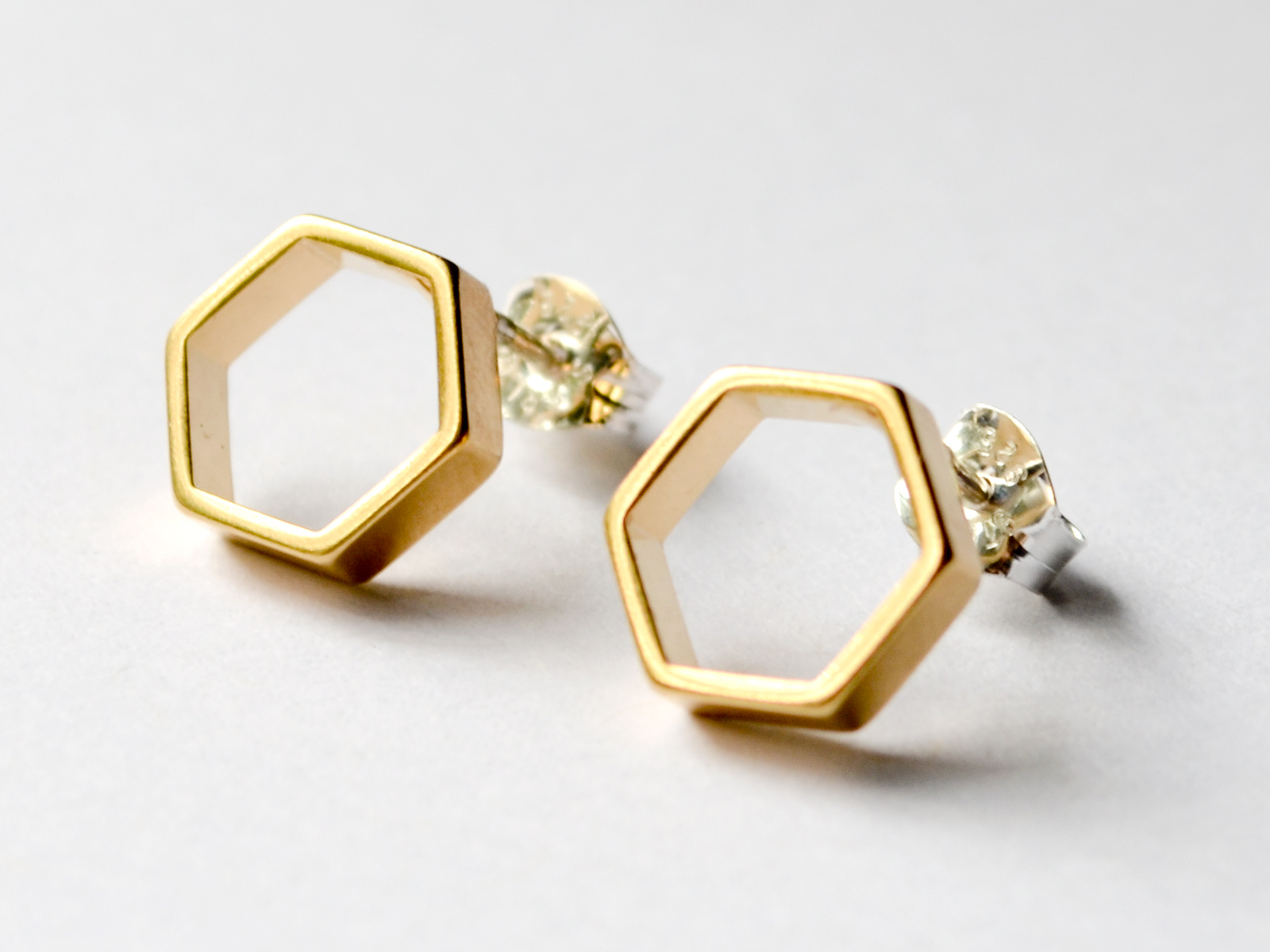 Aokarry Womens Earrings Simple Hexagon Rose Gold Plated Alloy Stud Earrings