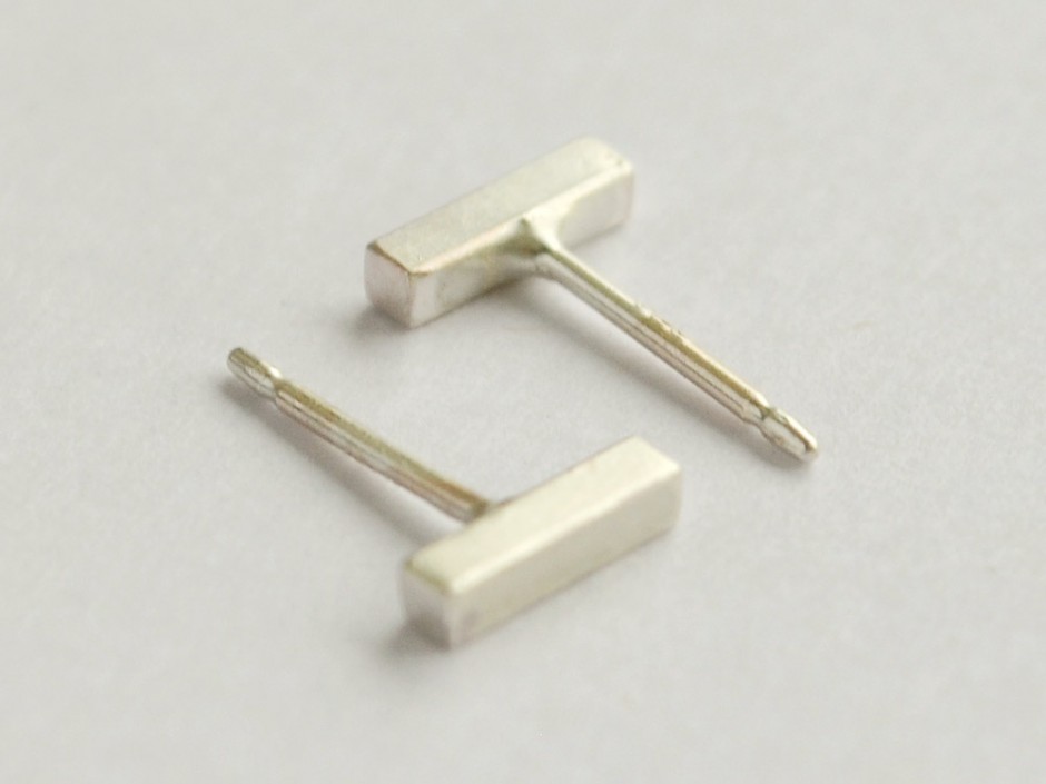 Sterling Silver Square Bar Studs