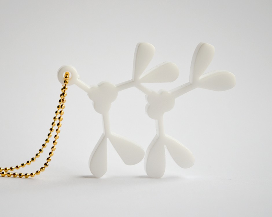 White Mistletoe Necklace - Lasercut Acrylic