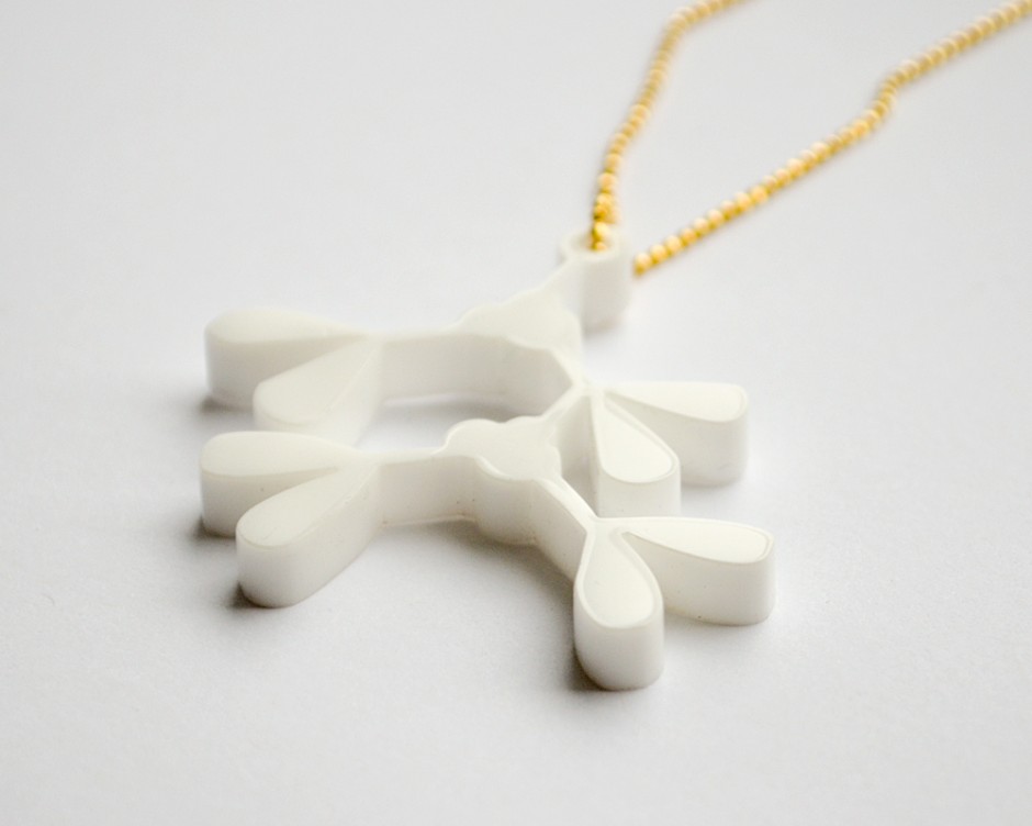 White Mistletoe Necklace - Lasercut Acrylic